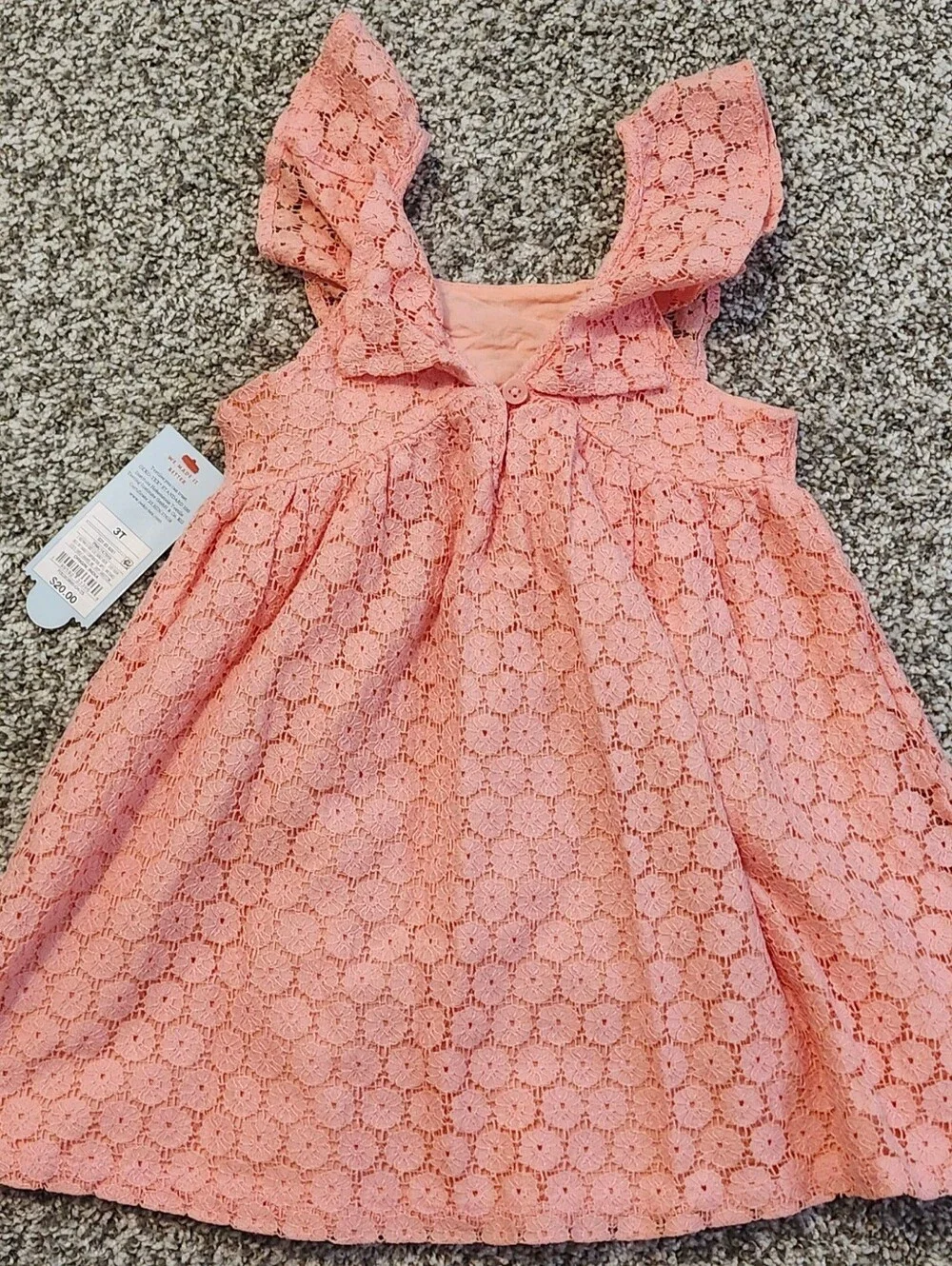 NWT Cat & Jack Toddler Girls' Pink Knitted Eyelet Dress